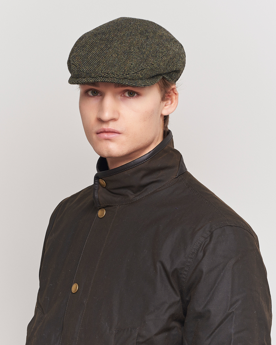 Hombres | Gorras planas | Wigéns | Ivy Slim Donegal Wool Olive