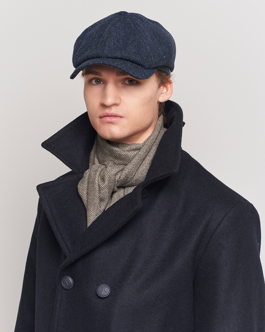 Hombres | Sombreros y gorras | Wigéns | Newsboy Classic Shetland Wool Navy