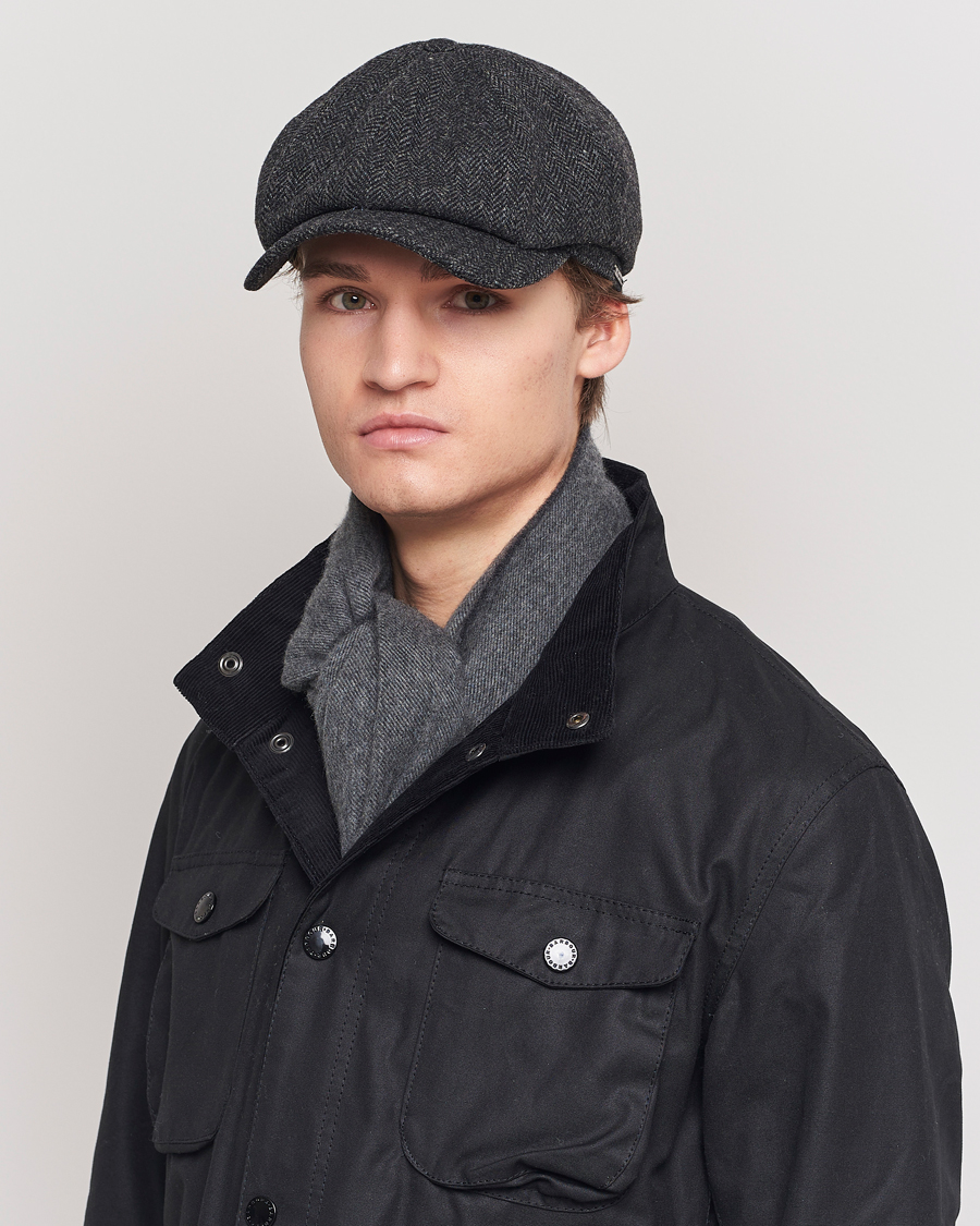 Hombres | Sombreros y gorras | Wigéns | Newsboy Classic Shetland Wool Dark Grey