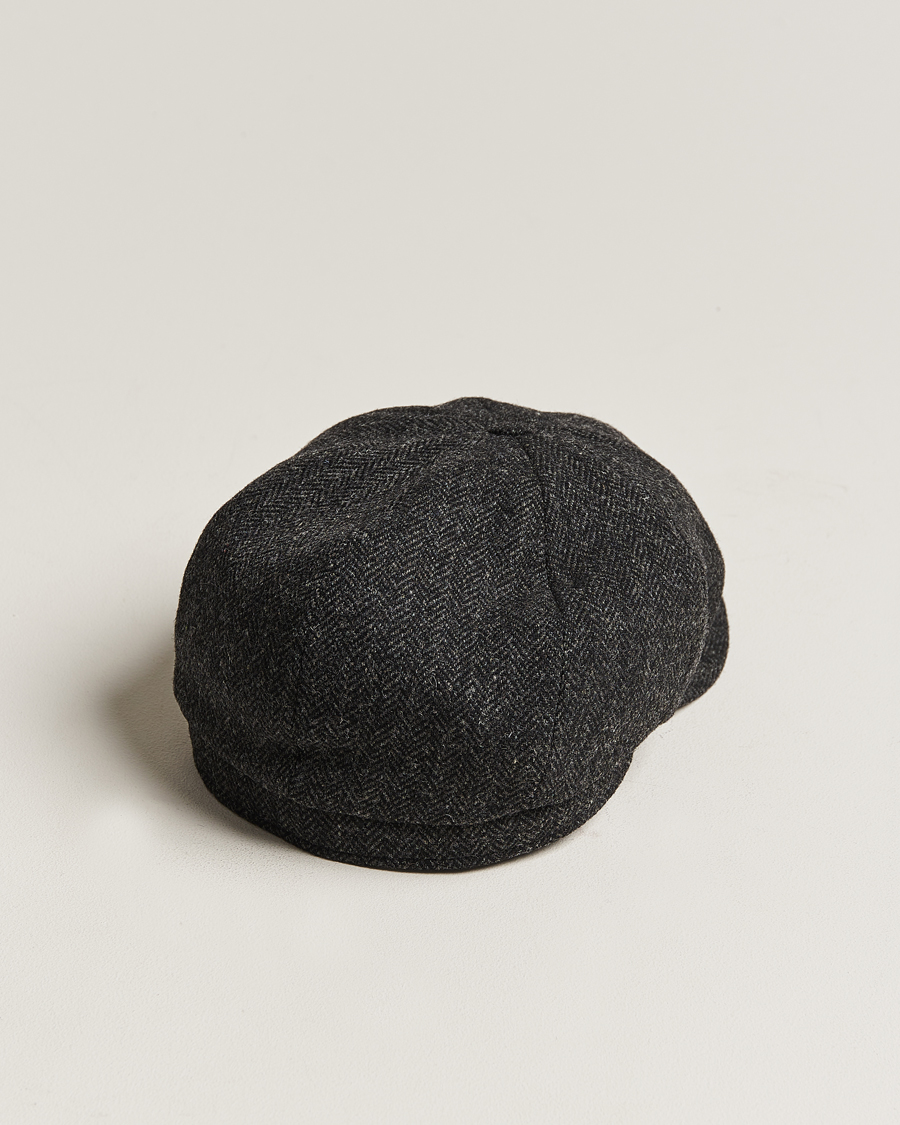 Hombres | Sombreros y gorras | Wigéns | Newsboy Classic Shetland Wool Dark Grey