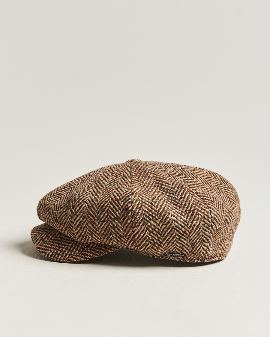 Hombres | Sombreros y gorras | Wigéns | Newsboy Retro Donegal Wool Light Brown