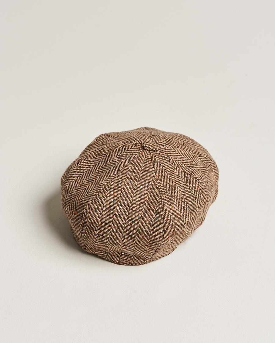 Hombres | Sombreros y gorras | Wigéns | Newsboy Retro Donegal Wool Light Brown