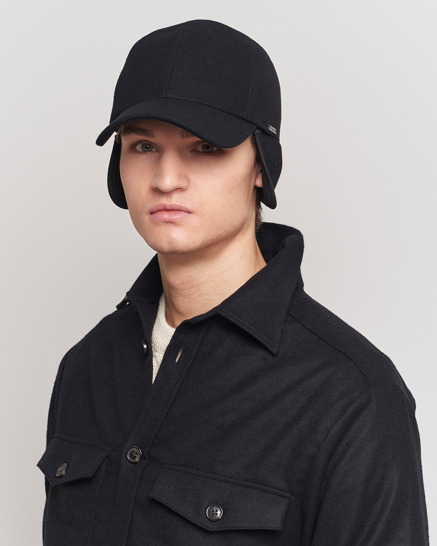 Hombres | Sombreros y gorras | Wigéns | Baseball Classic Melton Wool Black