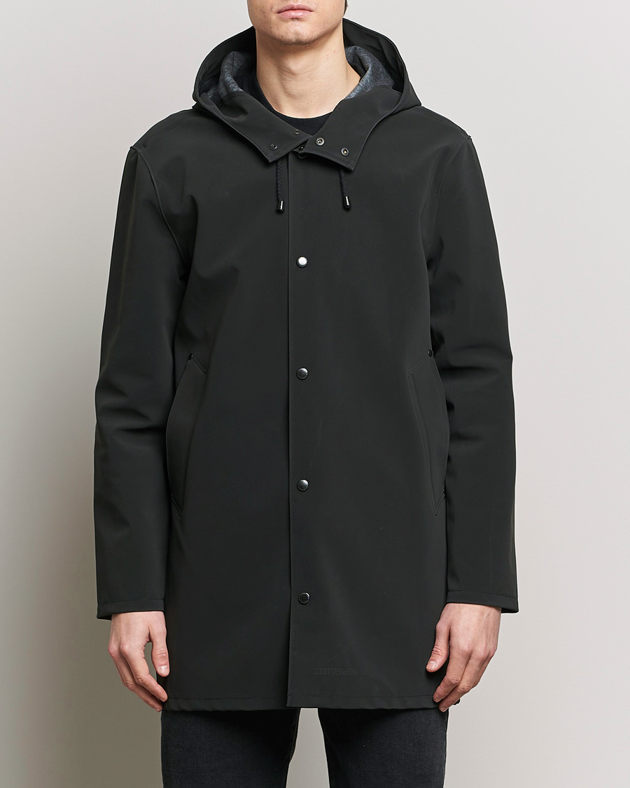 Hombres | Abrigos y chaquetas | Stutterheim | Stockholm Raincoat Suede Black
