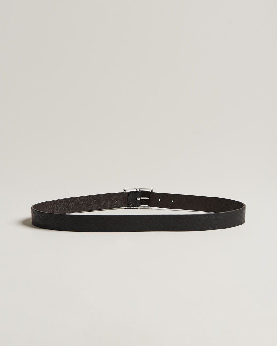 Hombres | Cinturones de cuero | Anderson's | Reversible Grained Leather Belt 3 cm Black/Brown