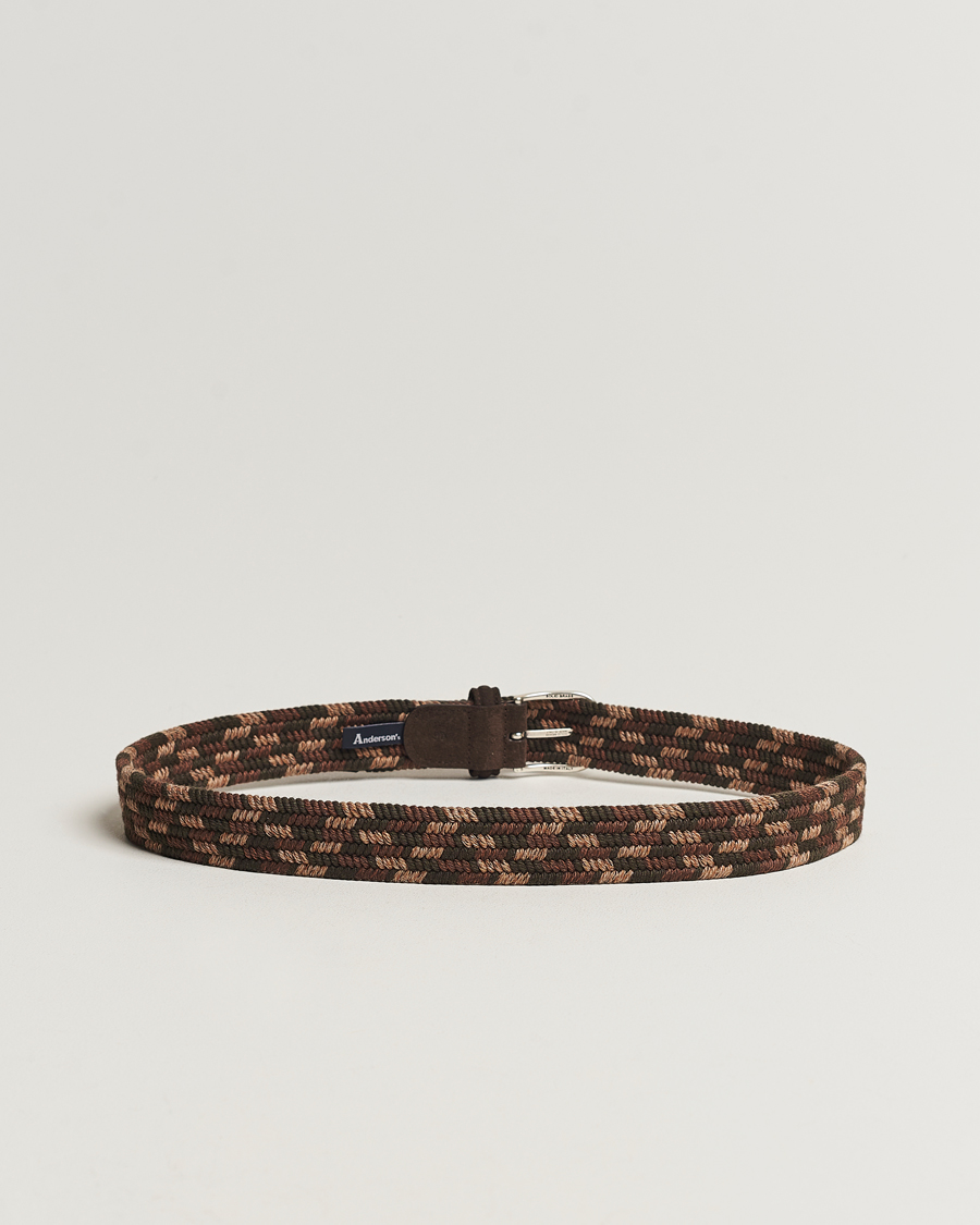 Hombres | Cinturones tejidos | Anderson's | Braided Wool Belt Dark Brown
