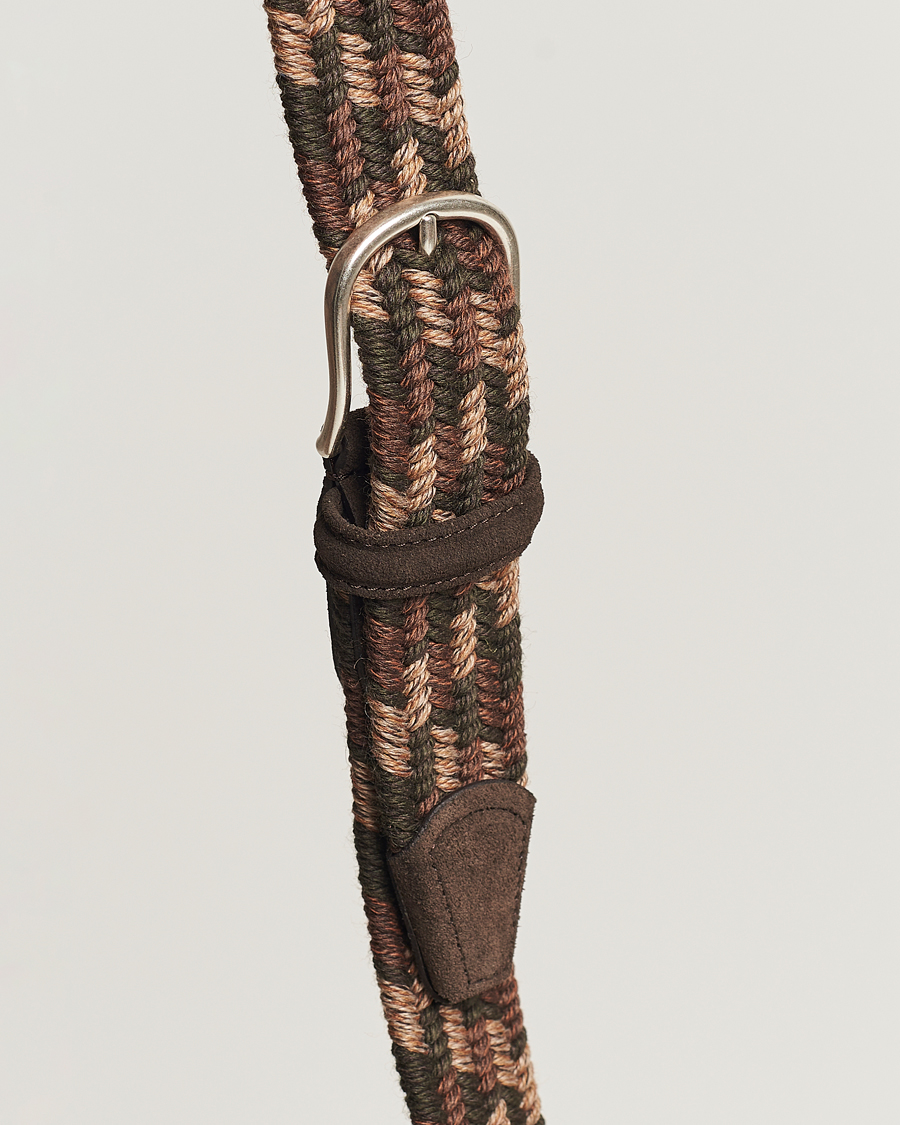 Hombres | Anderson's Braided Wool Belt Dark Brown | Anderson's | Braided Wool Belt Dark Brown
