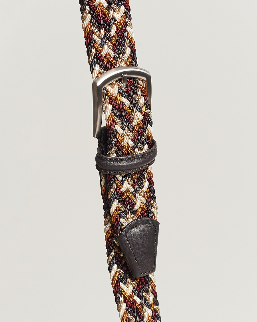 Hombres | Anderson's Stretch Woven 3,5 cm Belt Multi Brown | Anderson's | Stretch Woven 3,5 cm Belt Multi Brown