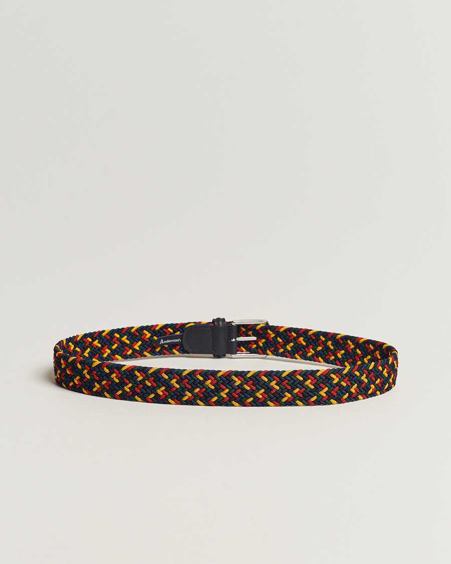 Hombres | Anderson's | Anderson's | Stretch Woven 3,5 cm Belt Ivy Multi