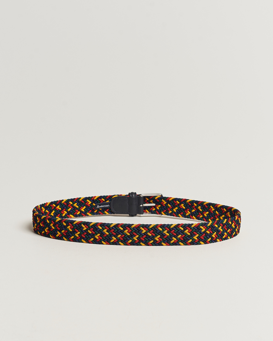 Hombres | Anderson's Stretch Woven 3,5 cm Belt Ivy Multi | Anderson's | Stretch Woven 3,5 cm Belt Ivy Multi