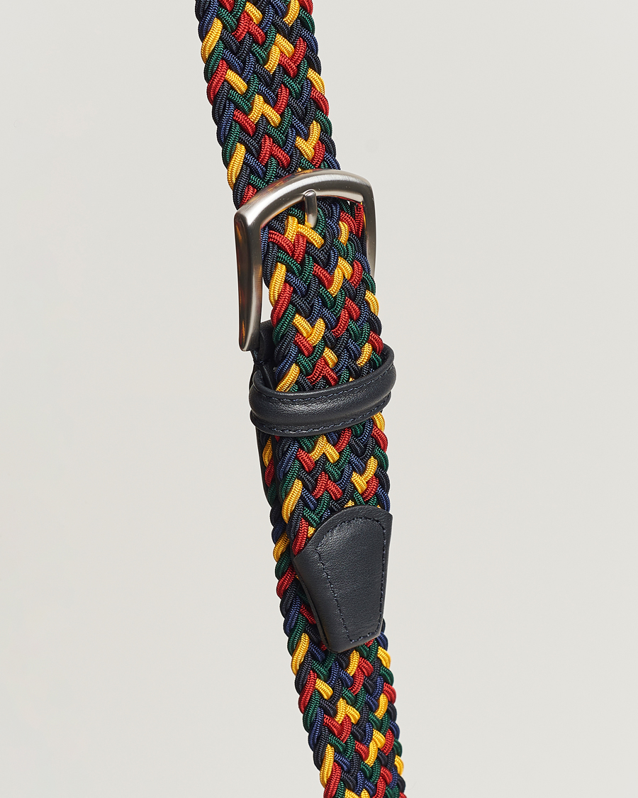 Hombres | Anderson's Stretch Woven 3,5 cm Belt Ivy Multi | Anderson's | Stretch Woven 3,5 cm Belt Ivy Multi