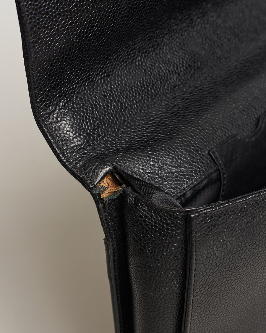 Hombres | Chanel Pre-Owned Portfolio Briefcase Leather Black | Chanel Pre-Owned | Portfolio Briefcase Leather Black