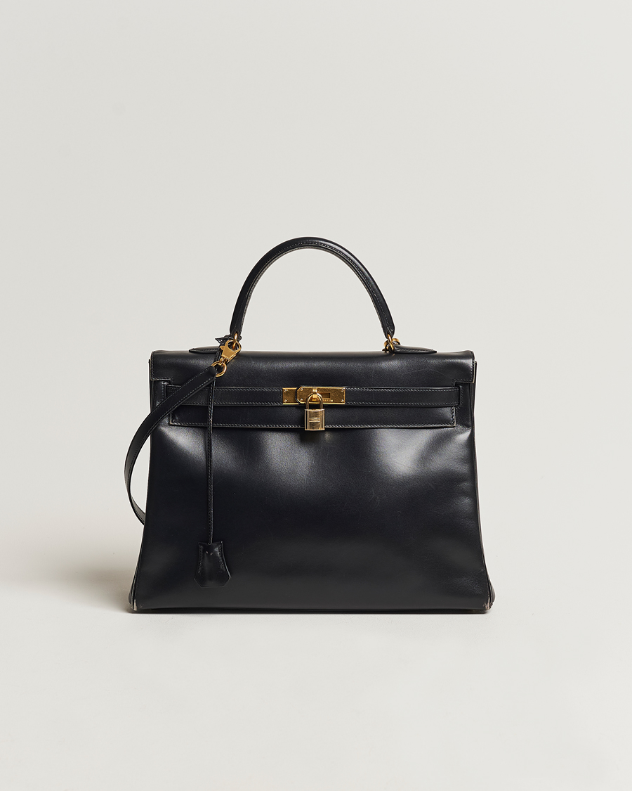 Hombres | Hermès Pre-Owned Kelly 35 Handbag Black | Hermès Pre-Owned | Kelly 35 Handbag Black