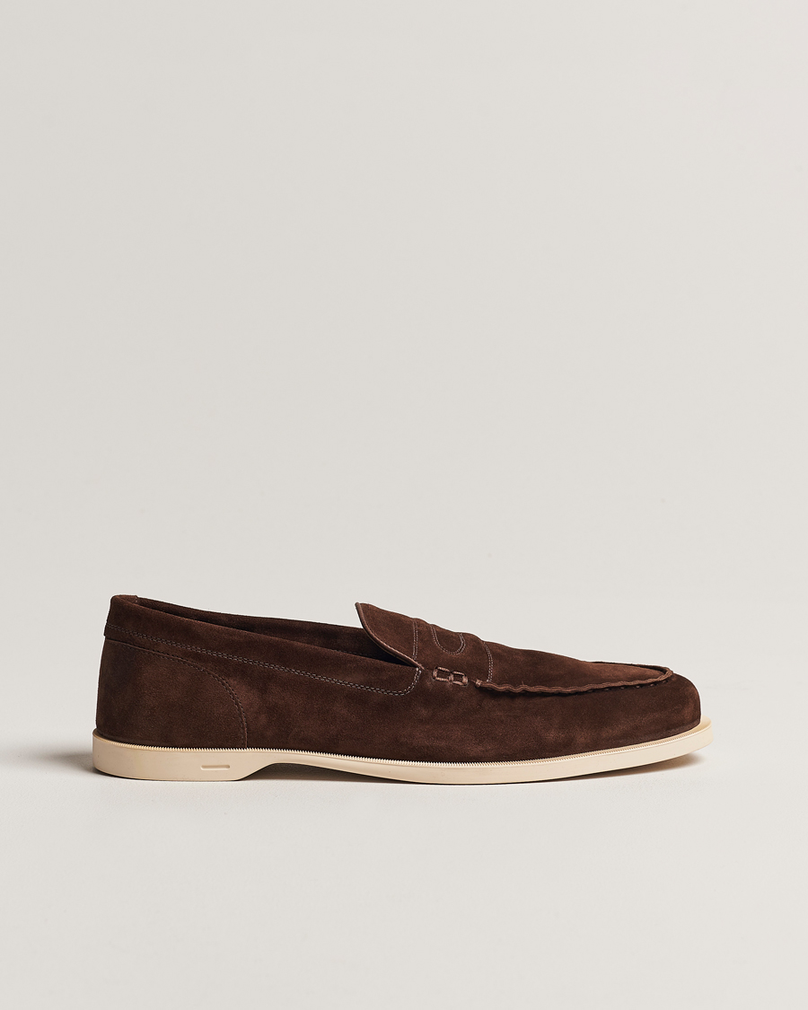 Hombres | Mocasines | John Lobb | Pace Summer Loafer Dark Brown Suede