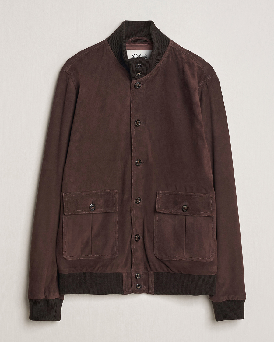 Hombres | Abrigos y chaquetas | Valstar | Valstarino Suede Jacket Dark Brown