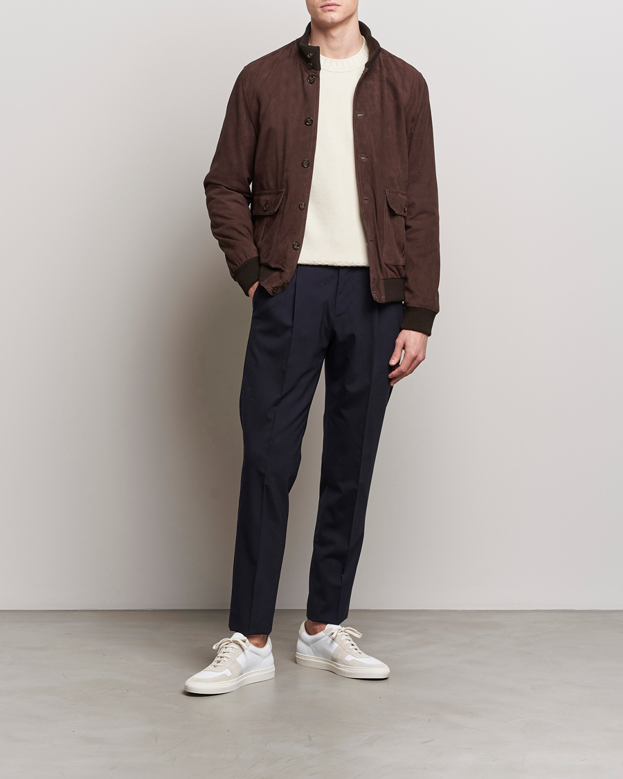 Hombres | Abrigos y chaquetas | Valstar | Valstarino Suede Jacket Dark Brown