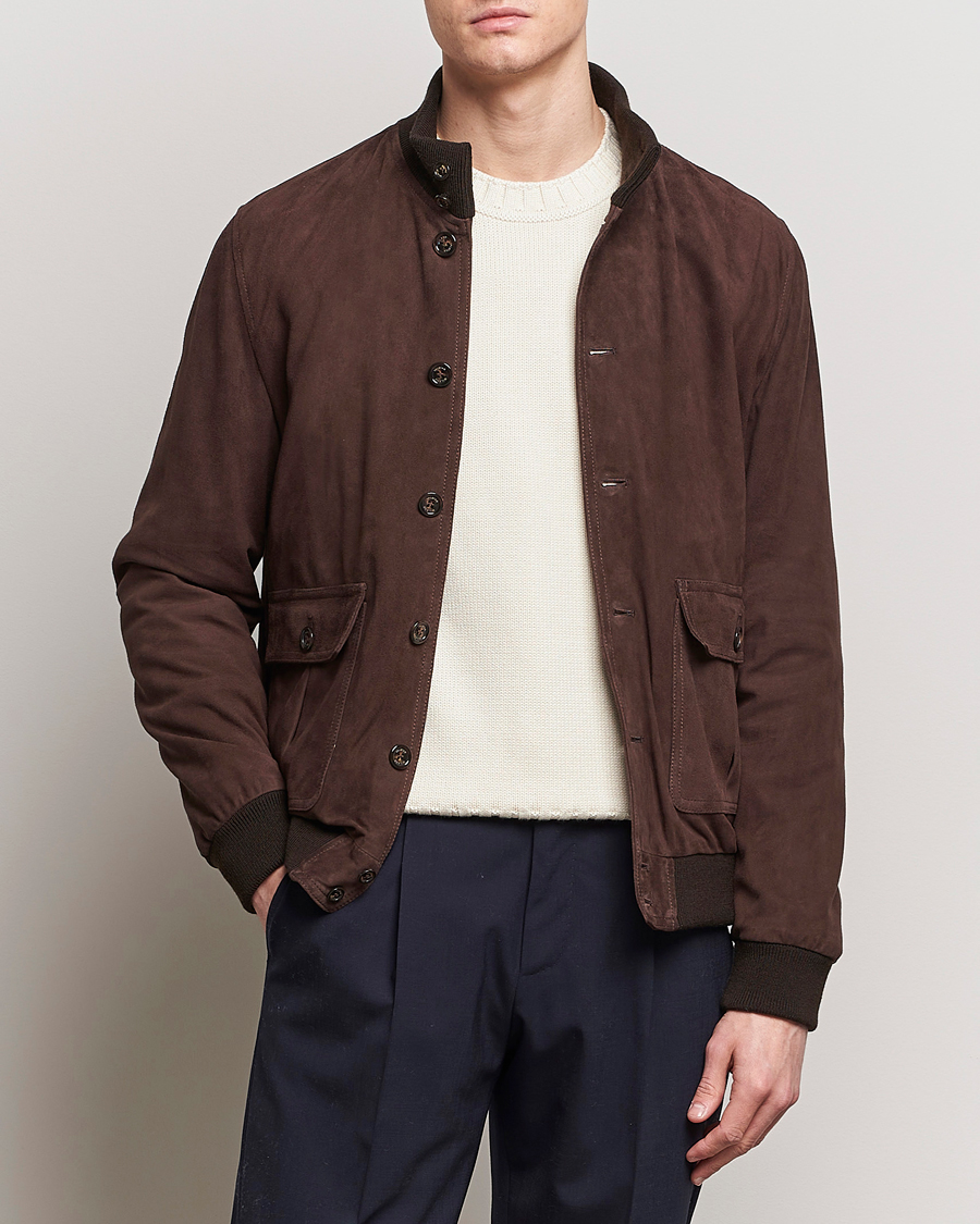 Hombres | Abrigos y chaquetas | Valstar | Valstarino Suede Jacket Dark Brown