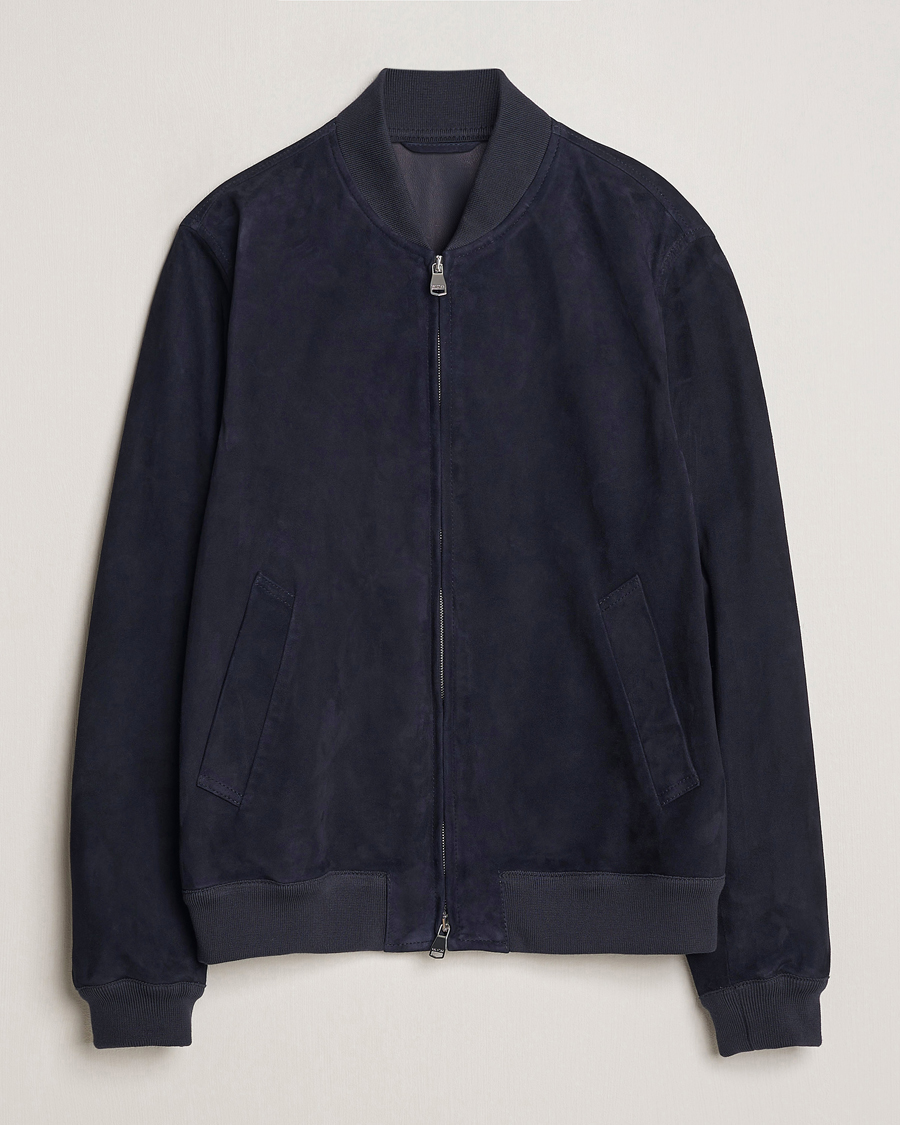 Hombres | Abrigos y chaquetas | Valstar | Zip Suede Jacket Navy