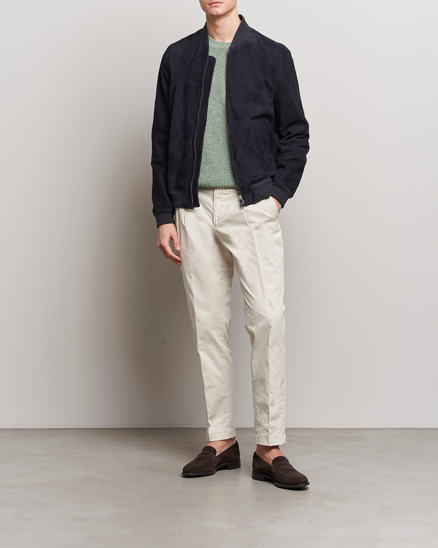 Hombres | Abrigos y chaquetas | Valstar | Zip Suede Jacket Navy