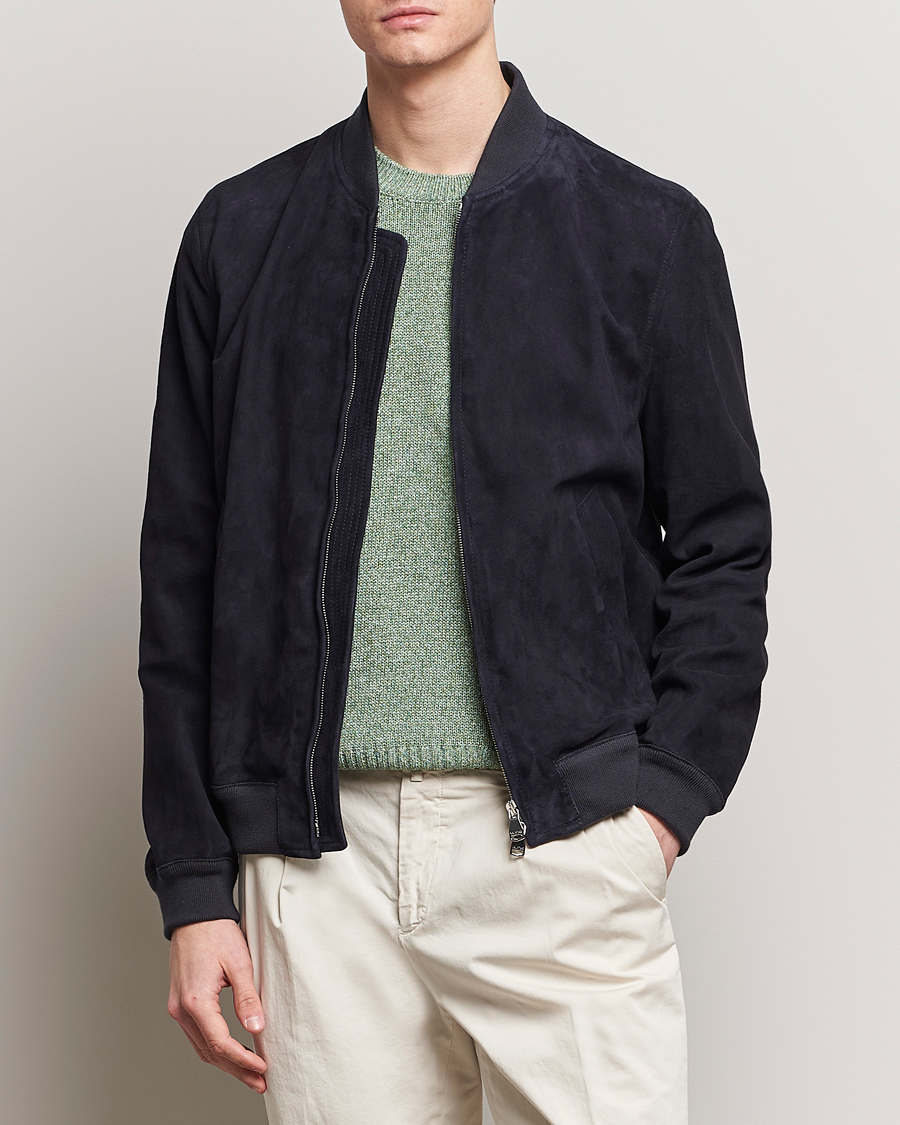Hombres | Abrigos y chaquetas | Valstar | Zip Suede Jacket Navy