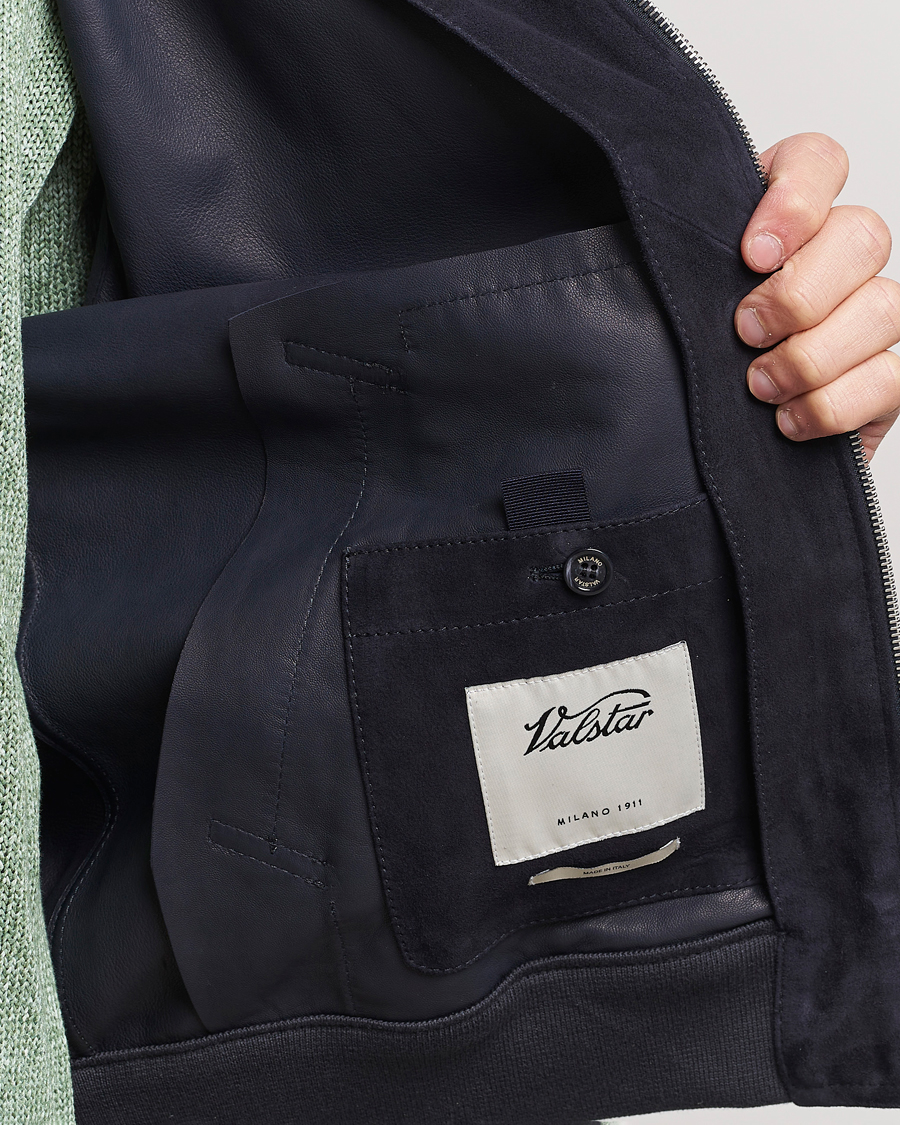 Hombres | Abrigos y chaquetas | Valstar | Zip Suede Jacket Navy