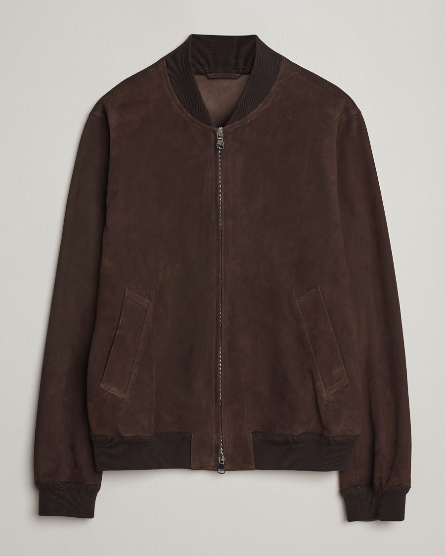 Hombres | Abrigos y chaquetas | Valstar | Zip Suede Jacket Dark Brown