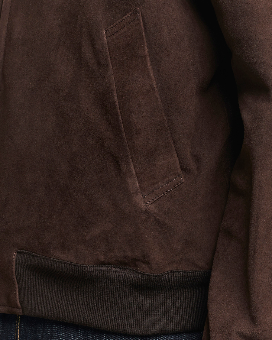 Hombres | Abrigos y chaquetas | Valstar | Zip Suede Jacket Dark Brown