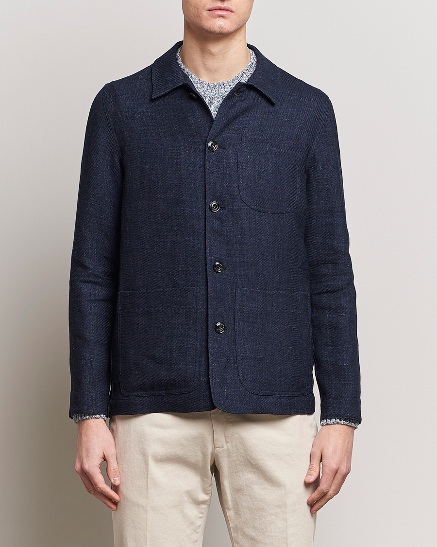 Hombres | Abrigos y chaquetas | Altea | Wool/Linen Chore Jacket Navy