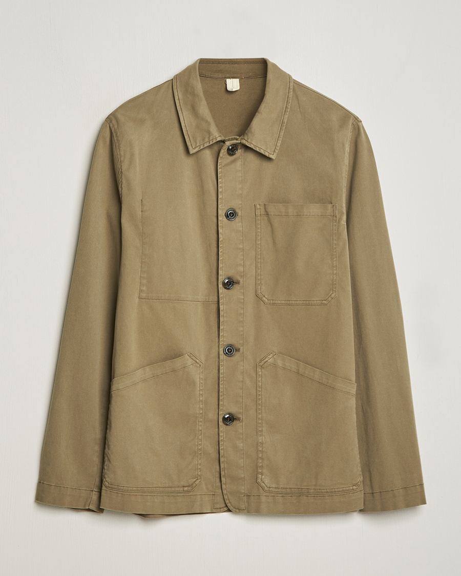 Hombres | Abrigos y chaquetas | Altea | Soft Cotton Shirt Jacket Olive