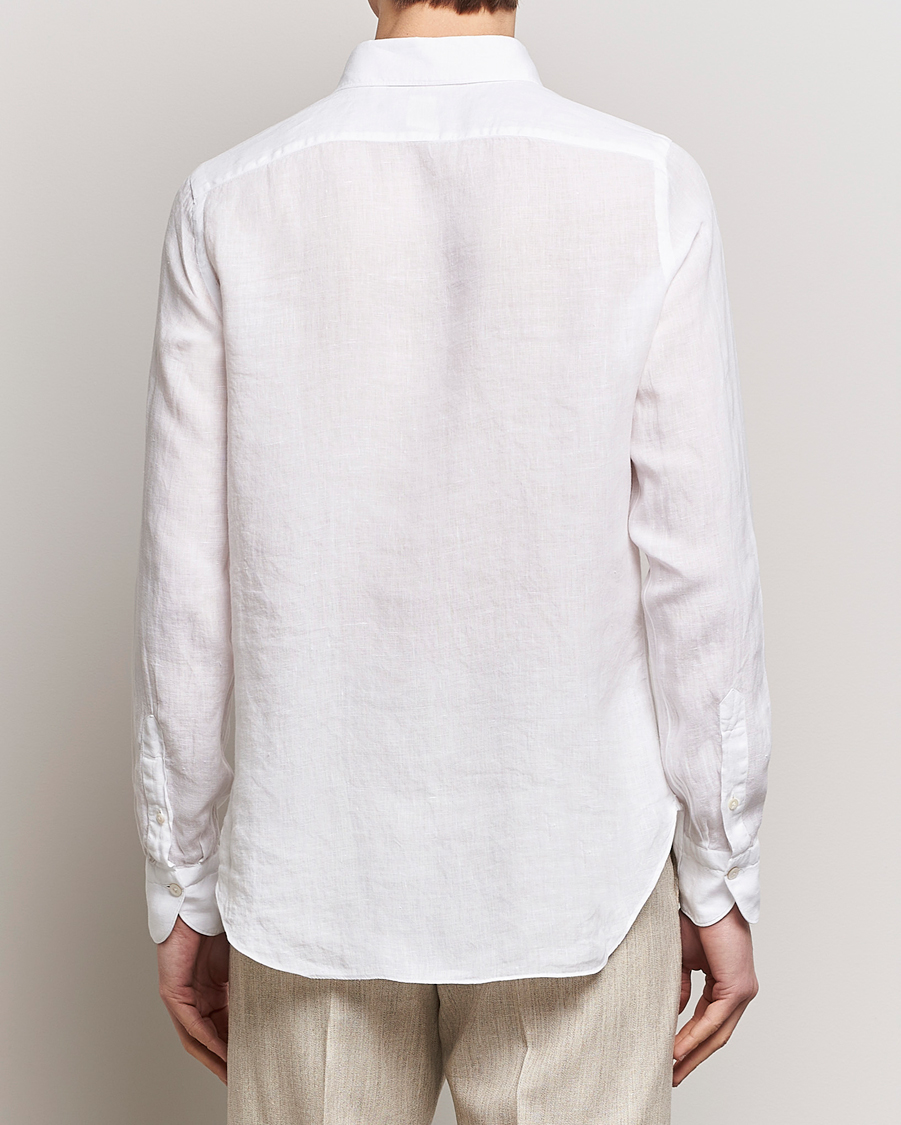 Hombres | Camisas | Finamore Napoli | Gaeta Linen Pocket Shirt White