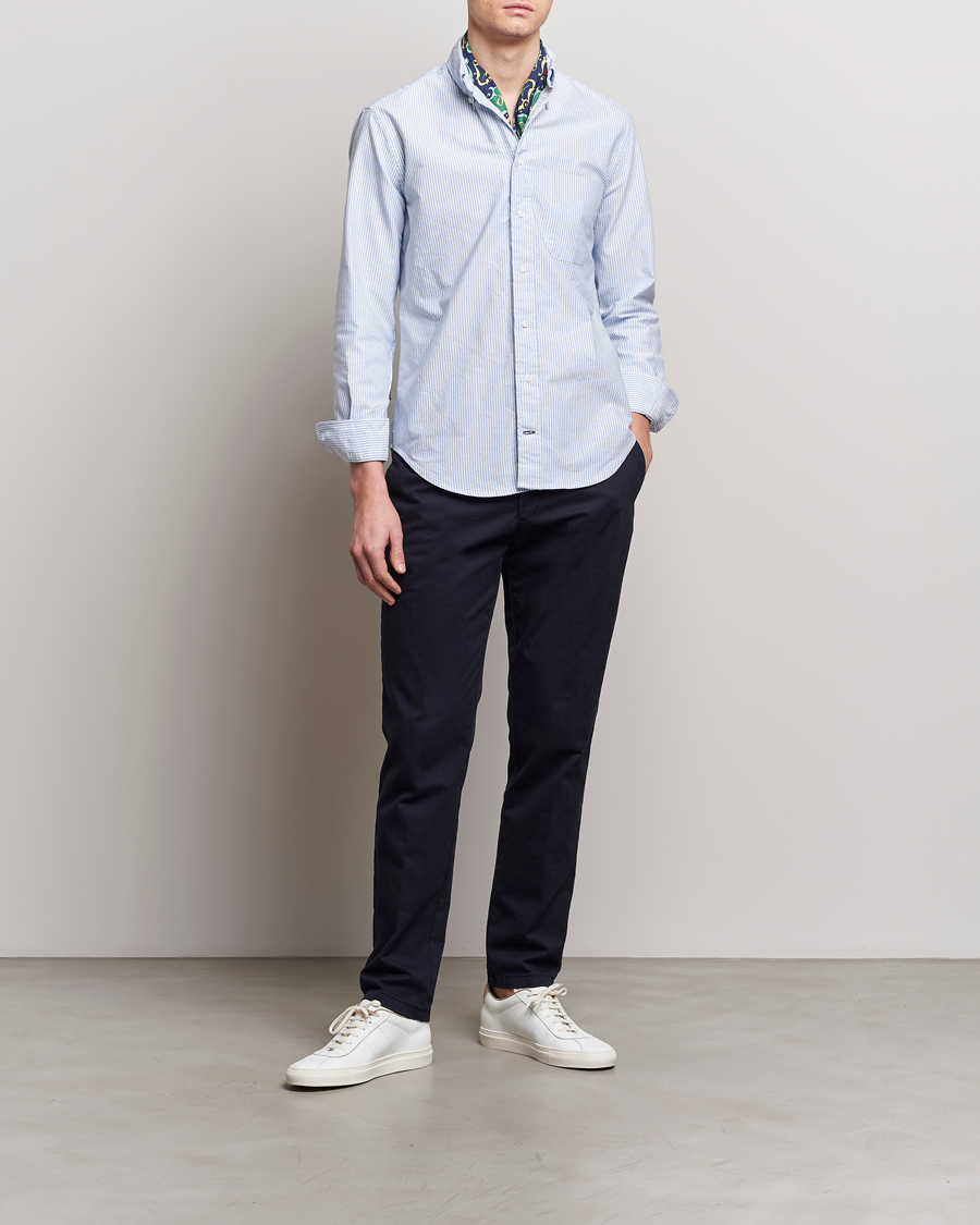 Hombres | Camisas | Gitman Vintage | Button Down Oxford Shirt Blue Stripe