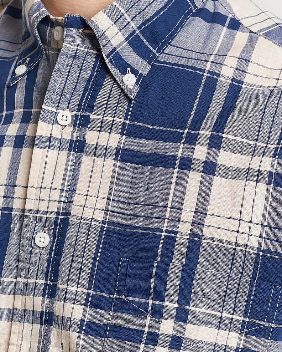 Hombres | Camisas | Gitman Vintage | Button Down Madras Shirt Blue Check