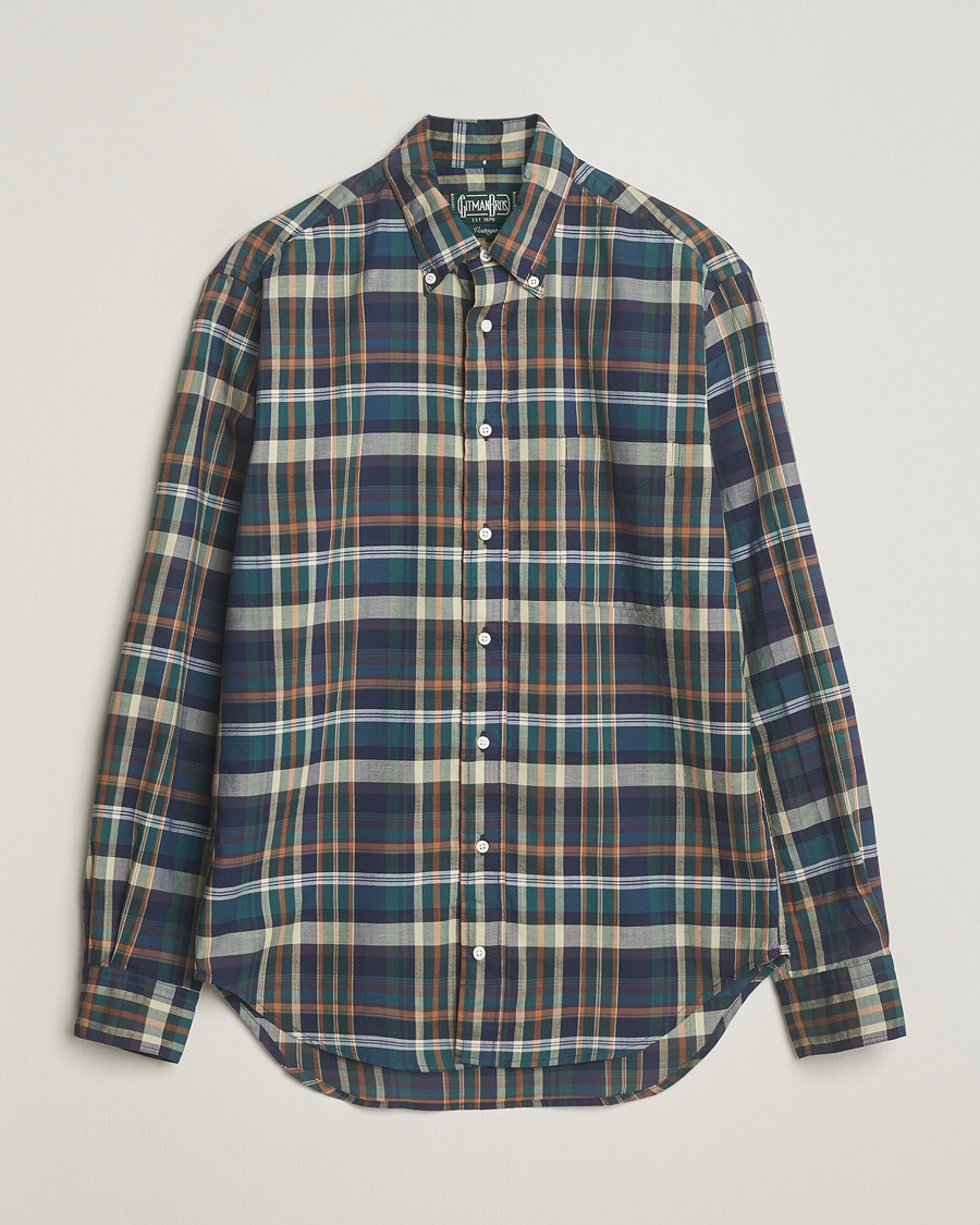 Hombres | Camisas | Gitman Vintage | Button Down Madras Shirt Green Check