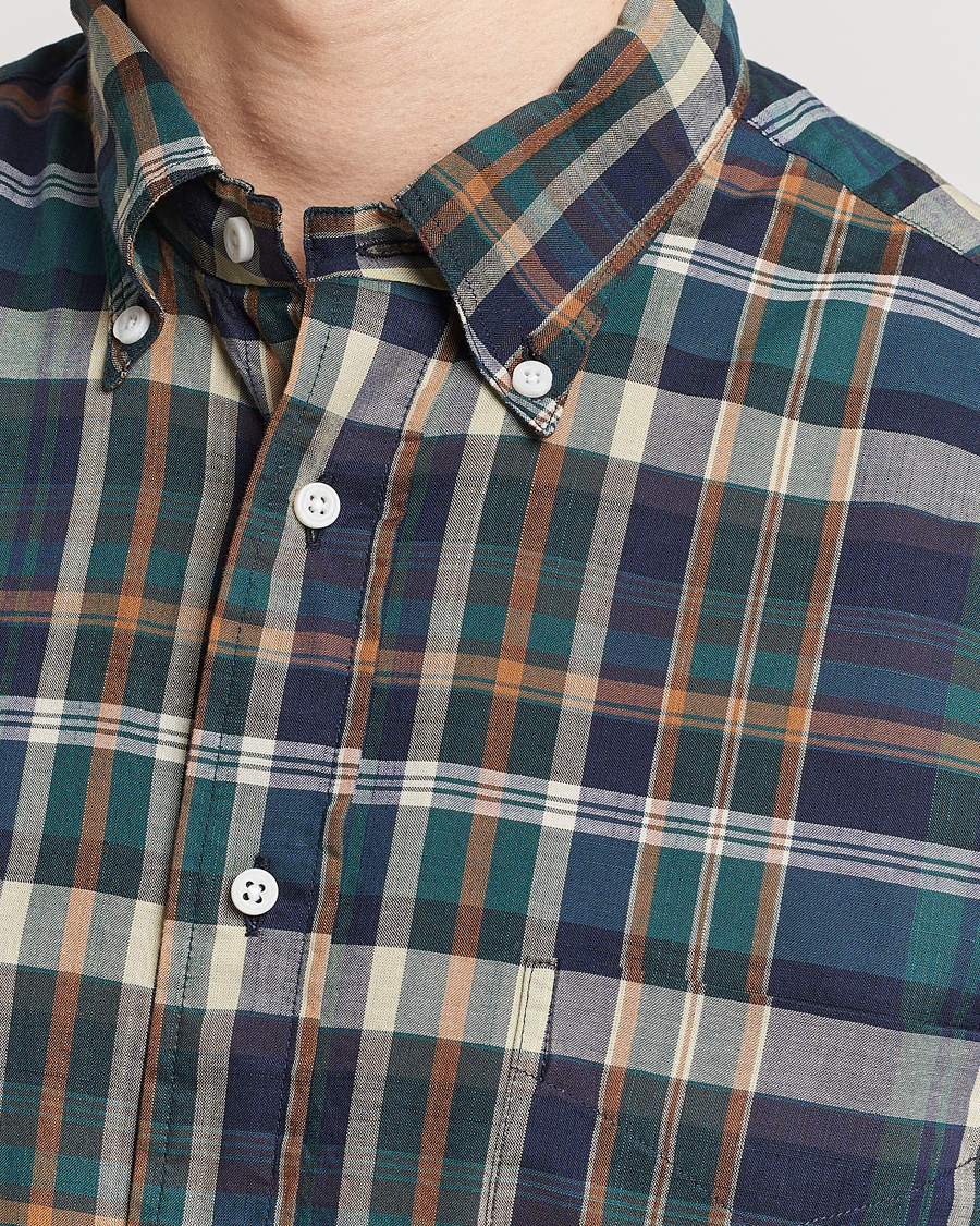Hombres | Camisas | Gitman Vintage | Button Down Madras Shirt Green Check