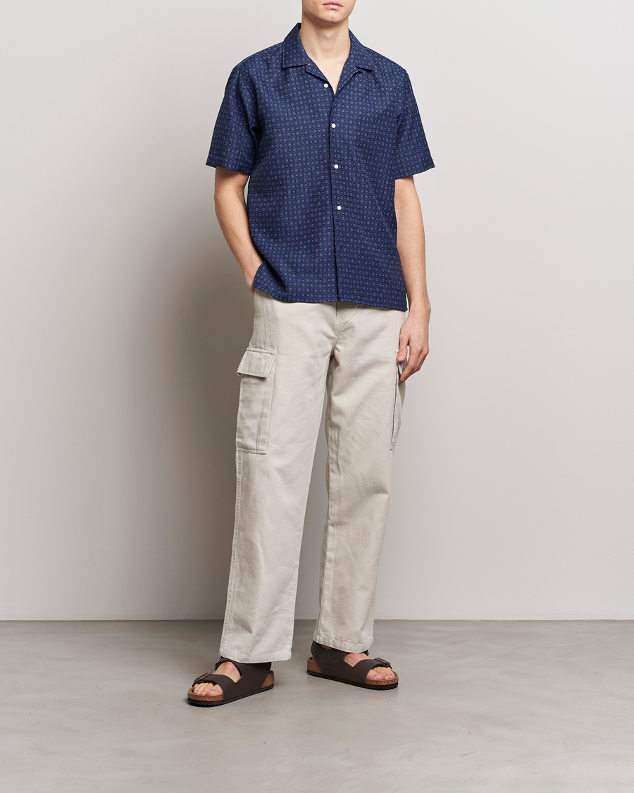 Hombres | Camisas | Gitman Vintage | Japanese Dobby Camp Shirt Navy