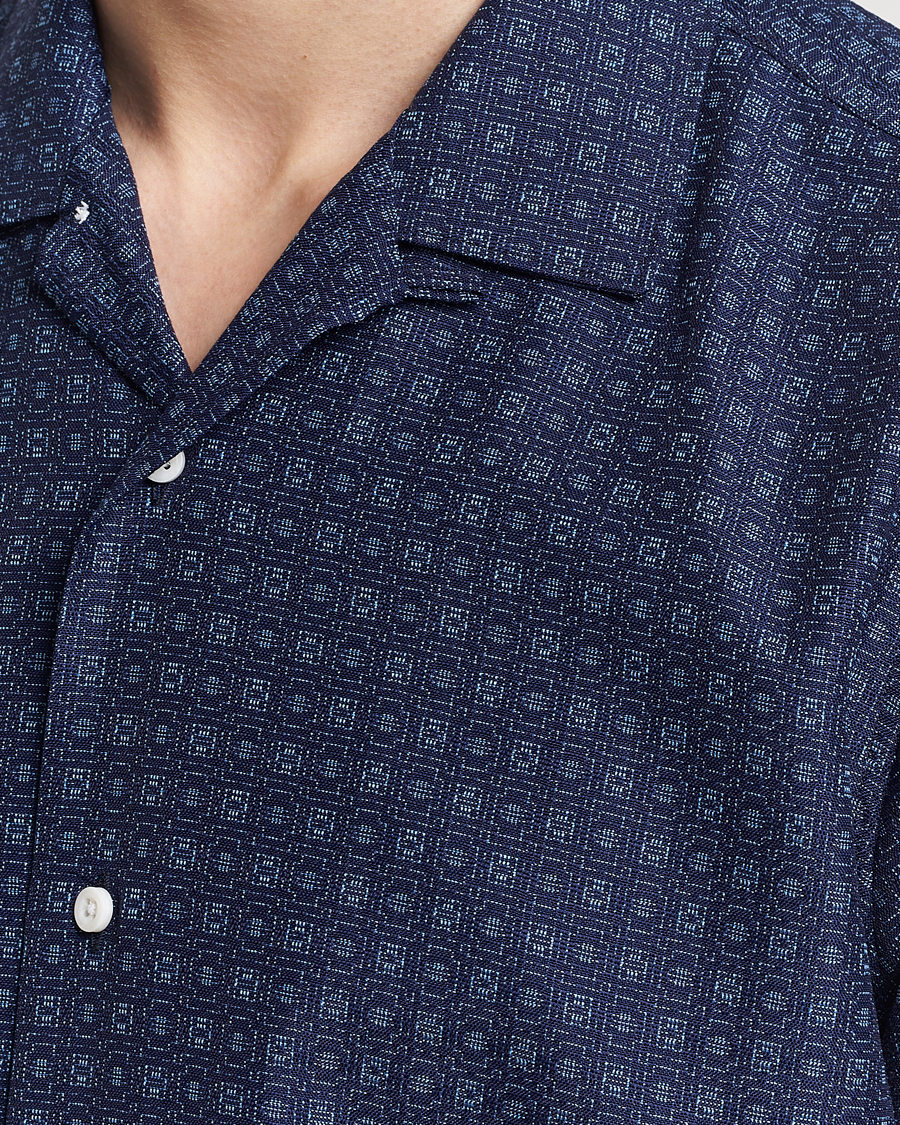 Hombres | Camisas | Gitman Vintage | Japanese Dobby Camp Shirt Navy