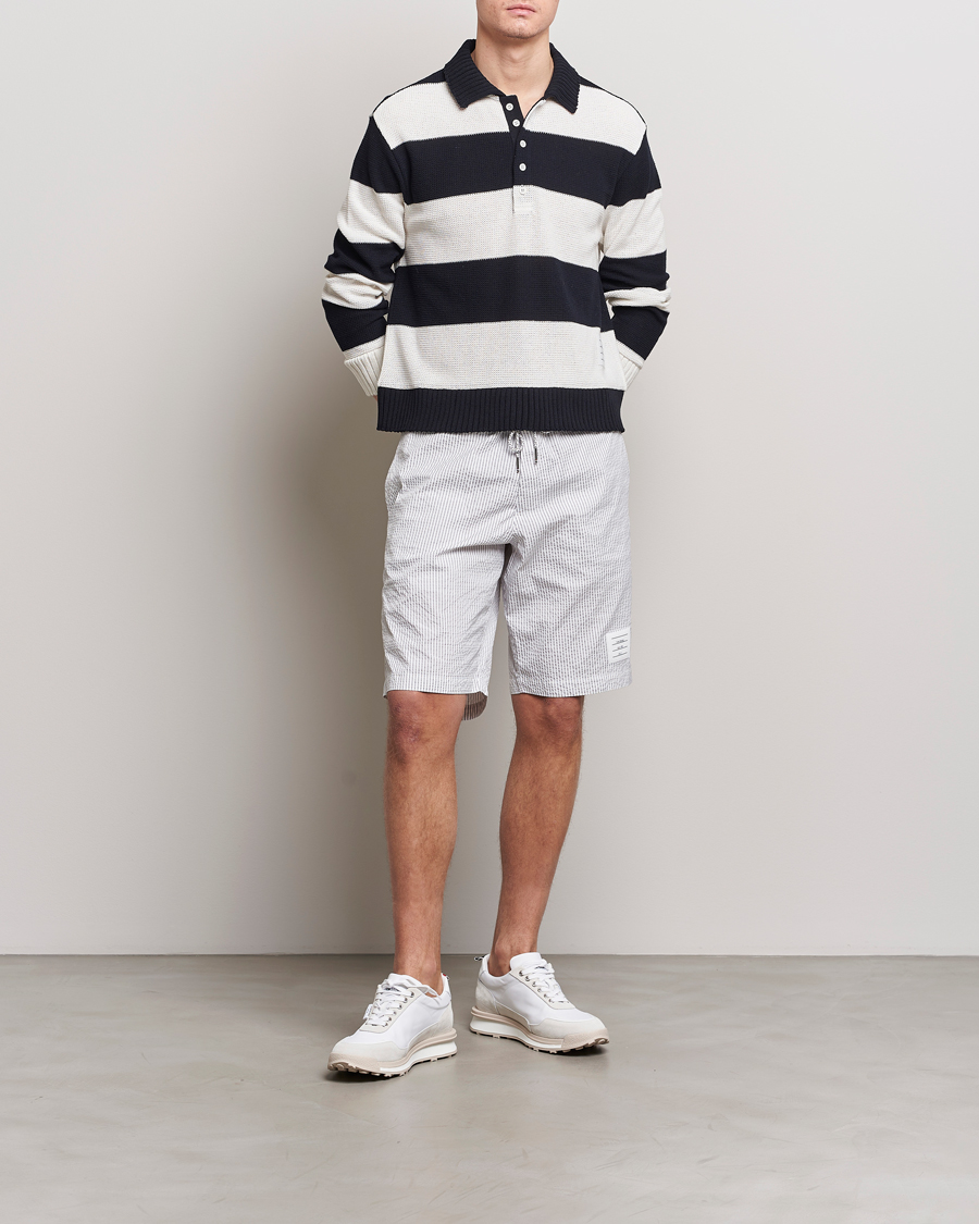 Hombres | Jerséis y prendas de punto | Thom Browne | Long Sleeve Rugby White/Navy
