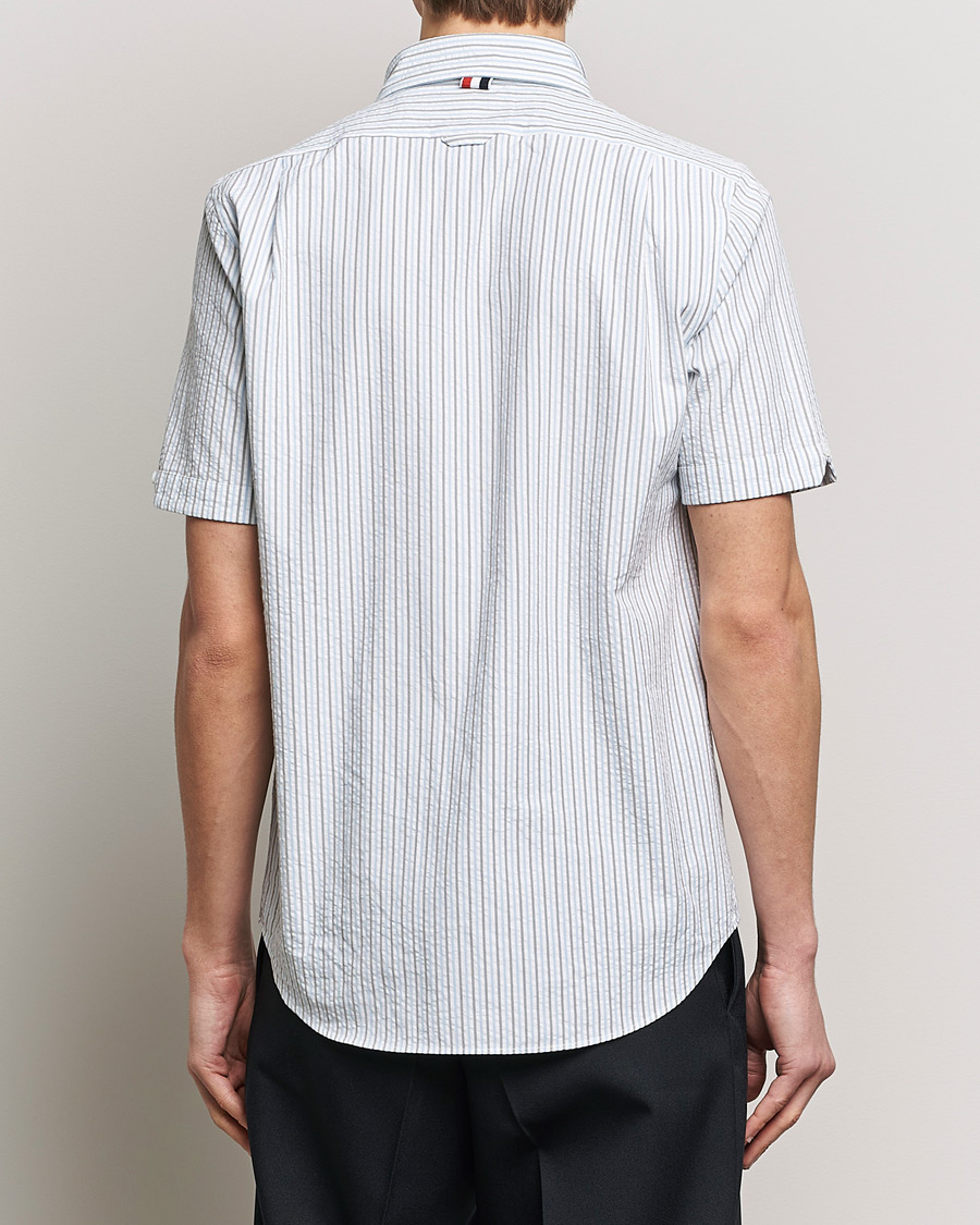 Hombres | Camisas | Thom Browne | Short Sleeve Seersucker Shirt Light Blue