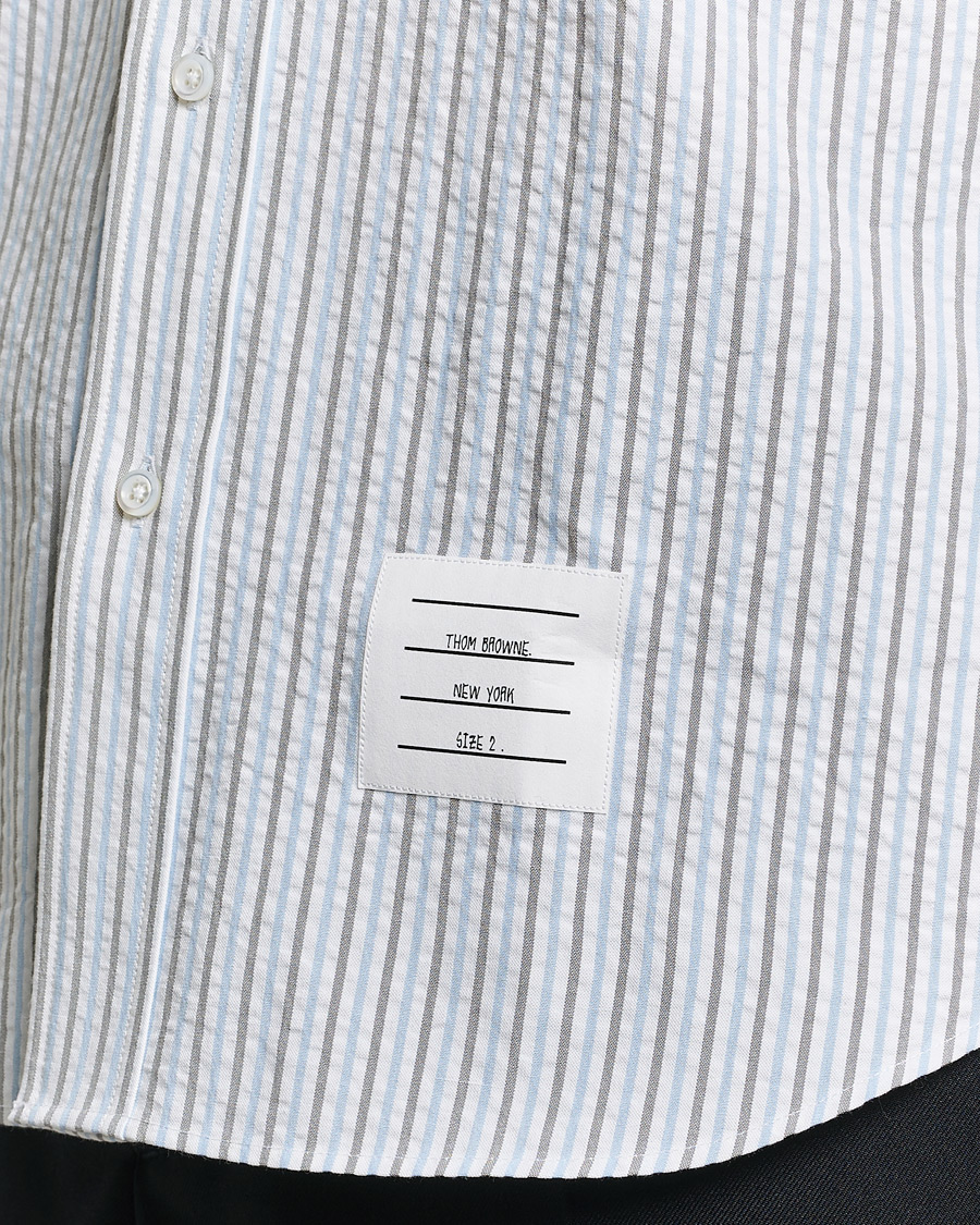 Hombres | Camisas | Thom Browne | Short Sleeve Seersucker Shirt Light Blue
