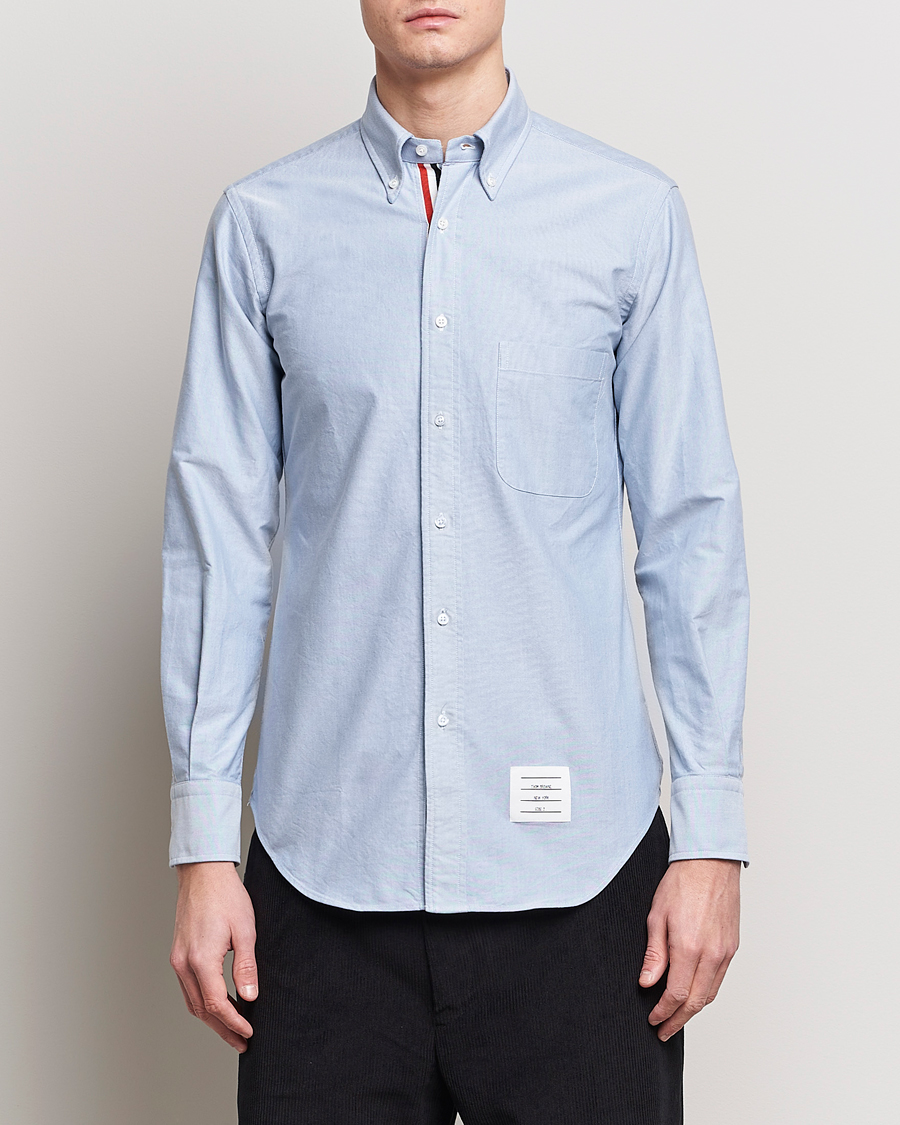 Men | Thom Browne | Thom Browne | Placket Oxford Shirt Light Blue