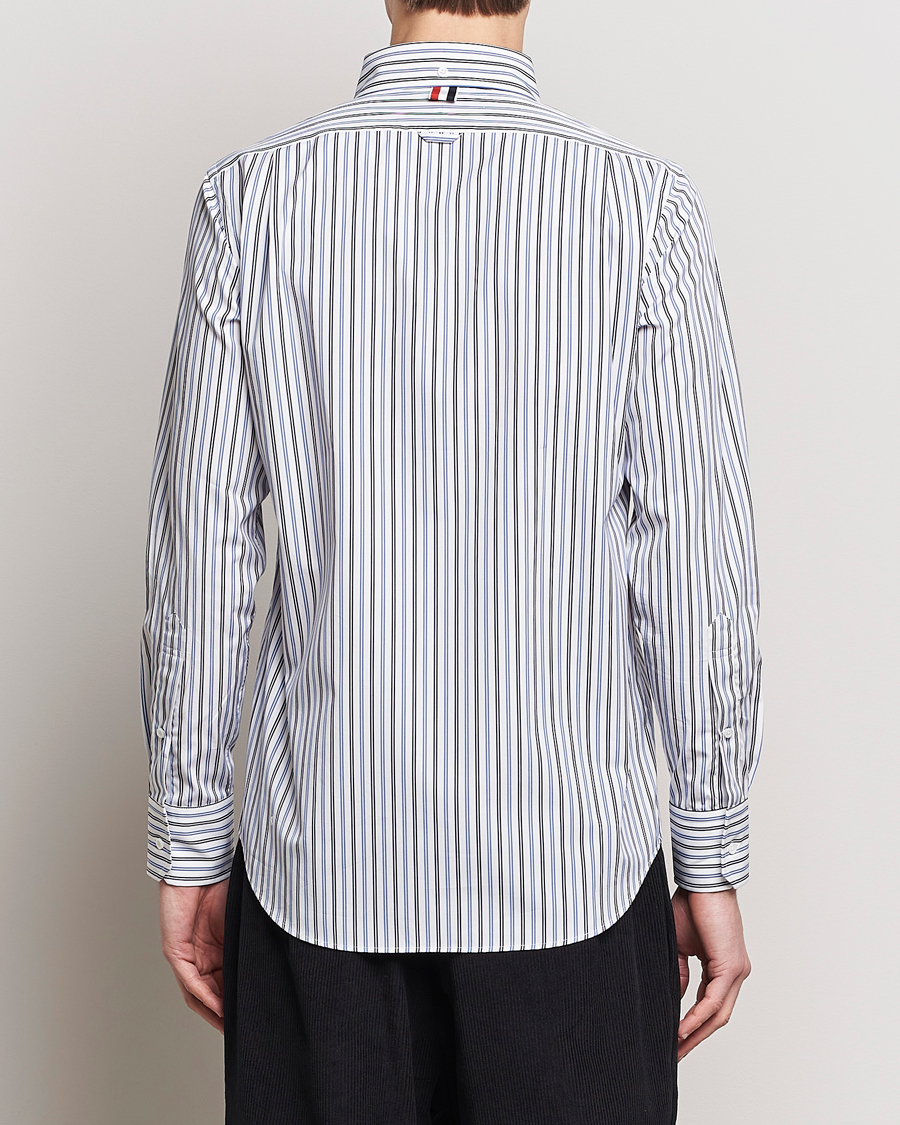 Hombres | Camisas | Thom Browne | Button Down Poplin Shirt Navy Stripes