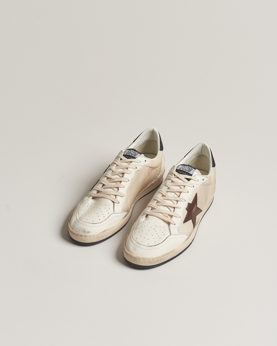 Hombres | Zapatos | Golden Goose | Deluxe Brand Ball Star Sneakers Beige/Burgundy