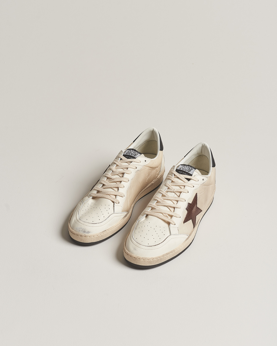 Hombres | Golden Goose Deluxe Brand Ball Star Sneakers Beige/Burgundy | Golden Goose | Deluxe Brand Ball Star Sneakers Beige/Burgundy