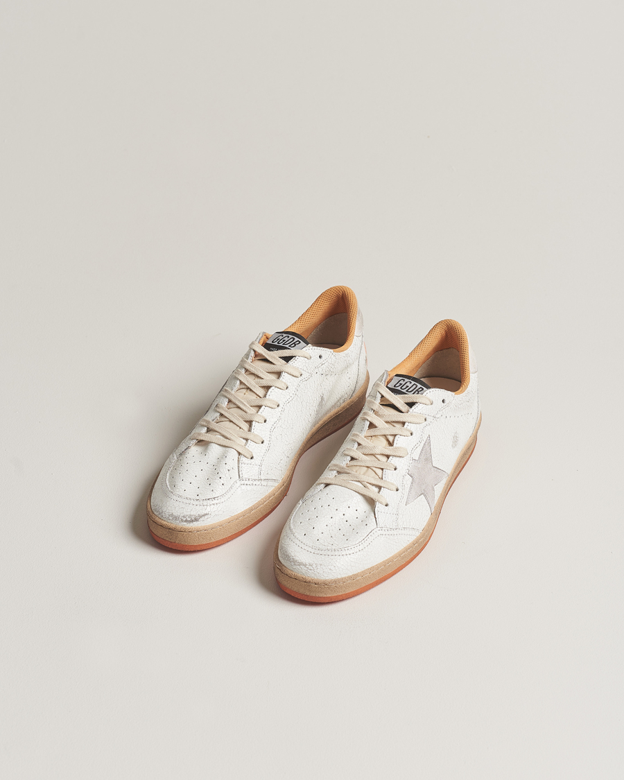 Hombres | Zapatos de ante | Golden Goose | Deluxe Brand Ball Star Sneakers White/Orange