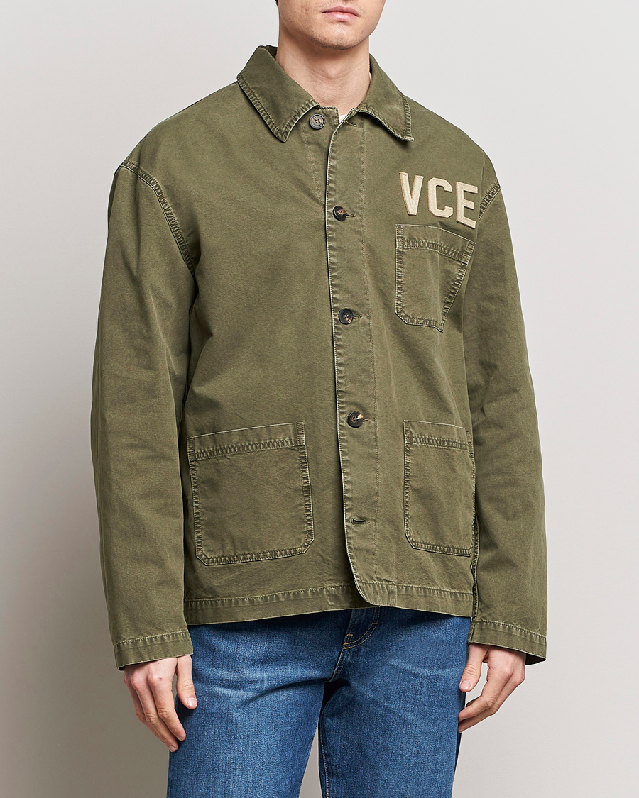 Hombres | Contemporary Creators | Golden Goose | Deluxe Brand Garment Dyed Work Shirt Military Green