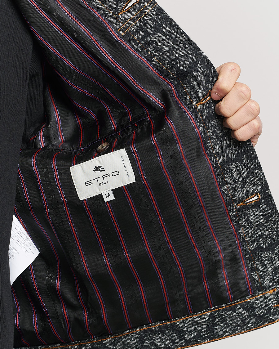 Hombres | Abrigos y chaquetas | Etro | Jacquard Denim Jacket Dark Blue