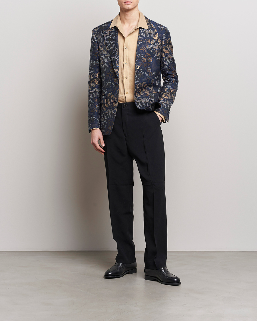 Hombres | Blazers | Etro | Floral Jacquard Evening Jacket Navy