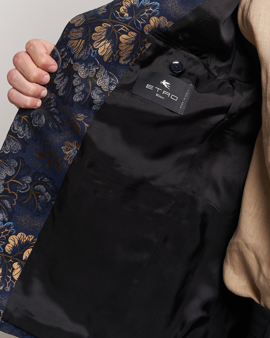 Hombres | Blazers | Etro | Floral Jacquard Evening Jacket Navy