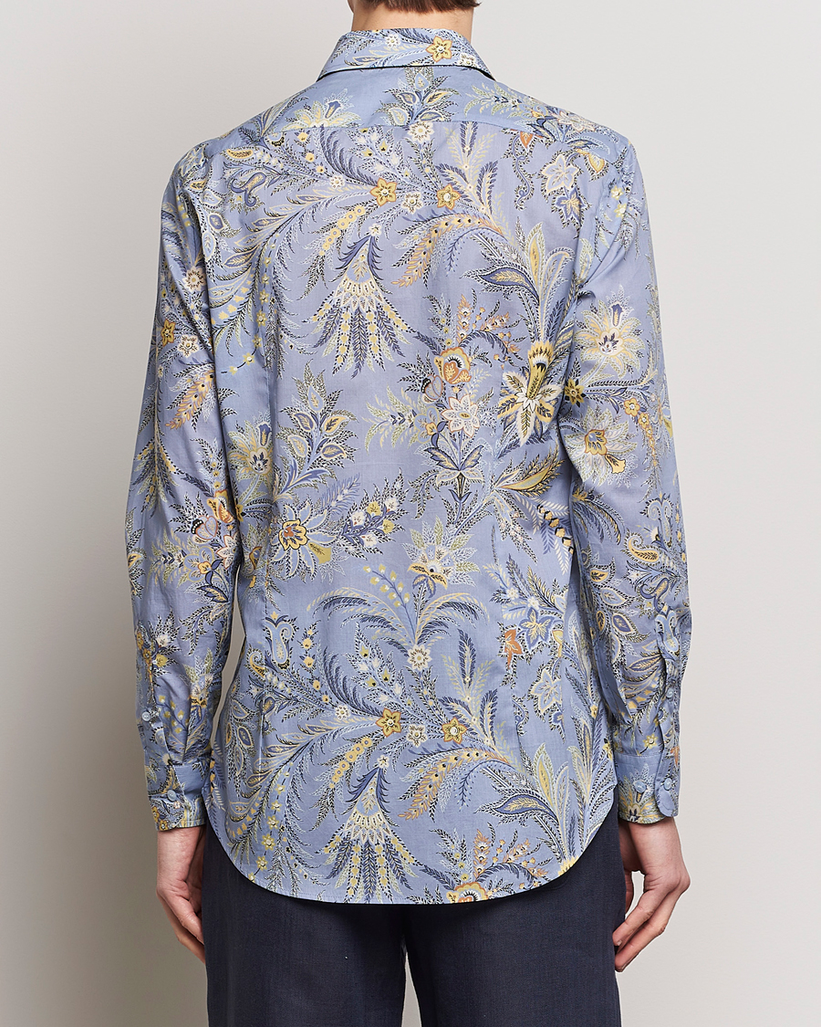 Hombres | Camisas | Etro | Slim Fit Floral Print Shirt Azzurro