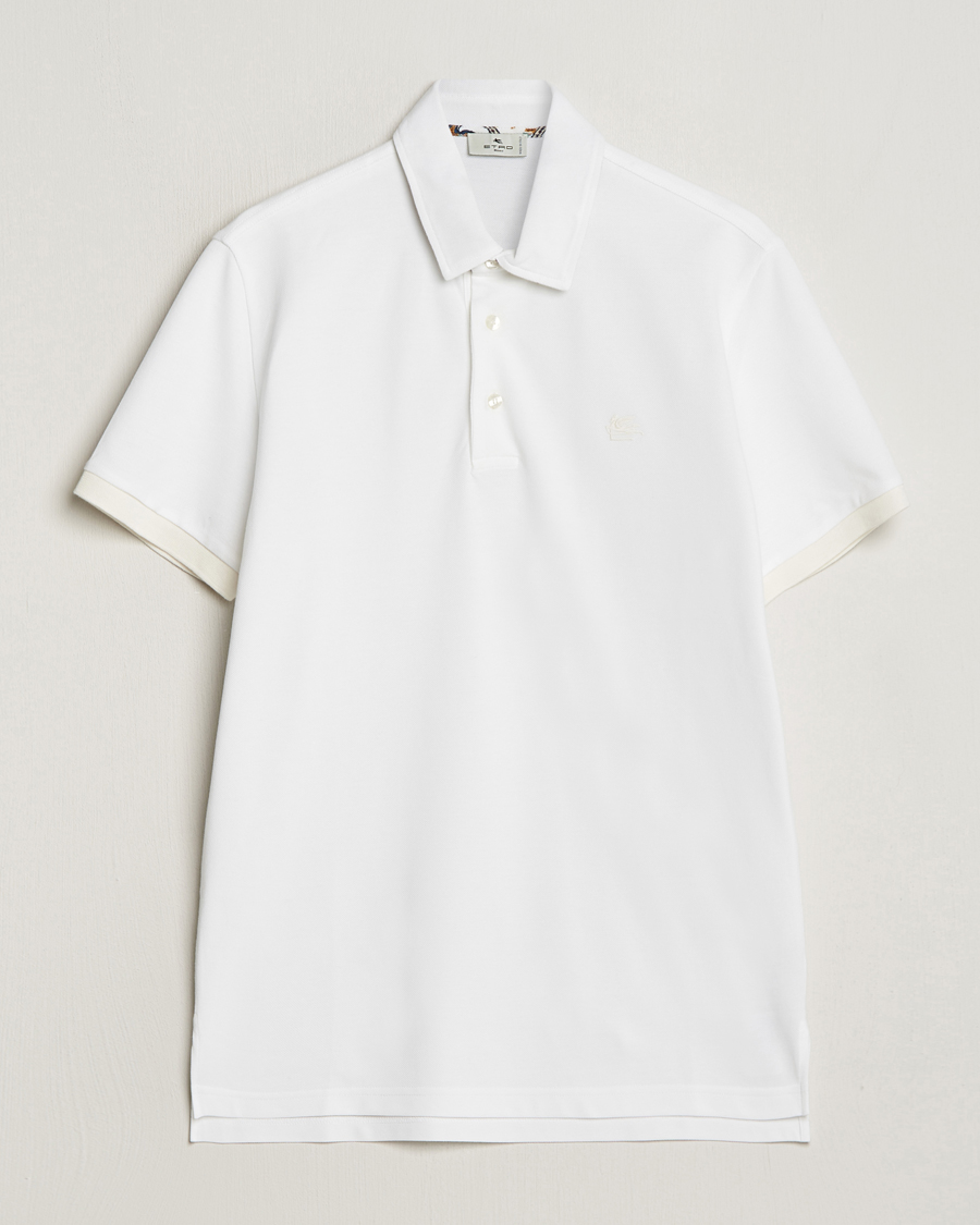Hombres | Polos | Etro | Contrast Paisley Polo White